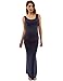 PattyBoutik Mama Tie-Dye/Solid Scoop Neck Sleeveless Maxi Dress (Navy Blue Medium)