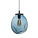 Casamotion Pendant Lighting Handblown Glass Drop ceiling lights, Organic Contemporary Style Hanging Light, Grey blue