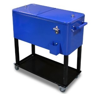 ShopperChoice 65-quart Cooler Beer Cart Outdoor Entertaining Rolling Party Steel Bar Bistro