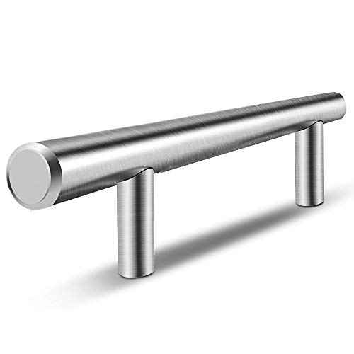 Flexzion 1 Pack Kitchen Cabinet Handles Silver Drawer Pulls 16 inch, 10 inch Hole Center, Stainless Steel T Bar with Satin Brushed Nickel, Hardware for Kitchen Cupboard Door Bathroom Furniture — image 1