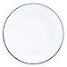 Enamelware Raised Salad Plate, 8 inch, Vintage White/Grey (Single)