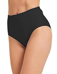 Bañador para dama con parte inferior de cintura alta, estilo retro básico, con cobertura completa