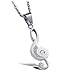 COPAUL Fashion Jewelry Stainless Steel Music Note Engraved Couple Best Friend Puzzle pendant Necklace Sets,White Color