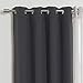 Best Home Fashion uMIXm Tulle Sheer Lace and Blackout 4 Piece Curtain Set – Antique Bronze Grommet Top – Dark Grey – 52