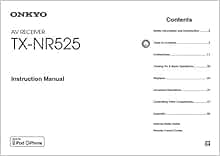 Onkyo Integra TX-NR525 Receiver Owners Instruction Manual Reprint