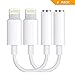 2 Pack Headphone Jack Adapter, QXPLAZA Lightning Connecter to 3.5mm Audio Jack Earphone Extender Jack Stereo for iPhone 8/8 Plus/iPhone X/iPhone 7/7 Plus (White)