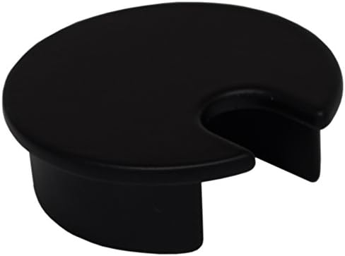 D.H.S. 40mm (1-9/16") Diameter Hole - Round Metal Cable Grommet - Wire Orginizer for Computer &amp; Office Desk - 1/2" x 1/2" Cord Opening - Black Epoxy