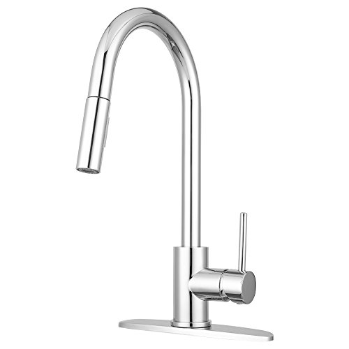 Bellevue Kitchen Faucet by Pacific Bay (Chrome) - Features an In line Pull Down Sprayer with Multiple Spray Functions and an Eco Friendly Water and Energy Saver - New 2018 Model