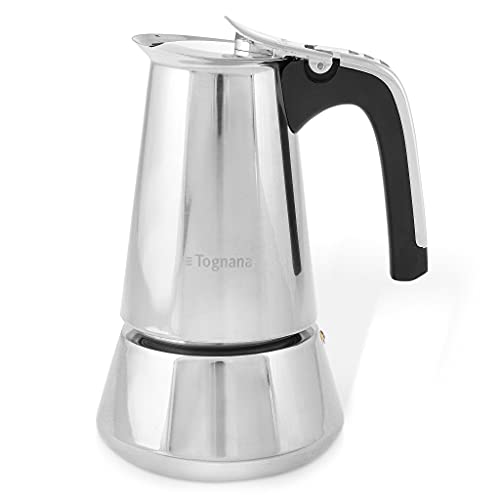 Tognana Riflex Induction Cafetière 6 Tasses, Acier Inoxydable, Argent