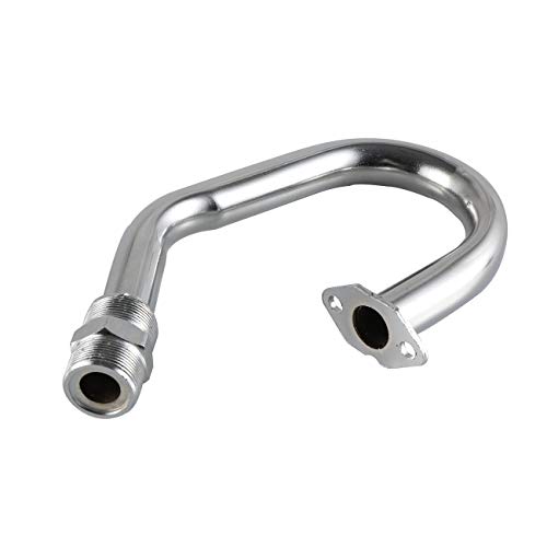 sthus 49cc 60cc 66cc 80cc High-Performance Racing Motorized Bicycle Gas Engine Motor Parts Muffler Expansion Chamber Exhaust Pipe - Chrome