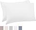 Amazon Brand – Pinzon 500-Thread-Count Pima Cotton Sateen Pillowcases - Standard, White (Set of 2)