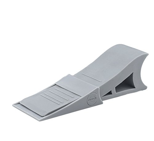 Quality Clever Decorative Rubber Door Stopper, Tall and Adjustable to Fit All Doors, Solid Stable Base, Easy to Move Without Bending Down, Hanger Mounts on Back of Door or Wall to Eliminate Clutter