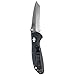 Benchmade - Mini Griptilian 557 Knife, Tanto Blade, Serrated Edge, Satin Finish, Black Handle
