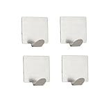 NELXULAS Stainless Steel 3M Self Adhesive Hooks,No rust, aesthetics, Great for Bath room,Bedroom,Living room,Shower room and Fitting room,Set of 4 (4, Concise)
