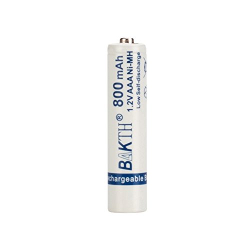 BAKTH 800mAh 1.2V AAA High Performance NiMH Cycle Low Self-Discharge Rechargeable Batteries for Toys Cordless Phones and more Household Devices (4 Pack)