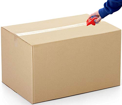 Super Clear Packing Tape with Dispenser 6 Rolls 1.88in x 1200in/33.3 yd per roll | Strong, Best for Moving Rough handling Boxes | Sealing Adhesive Industrial Packaging Shipping Mailing Office Storage