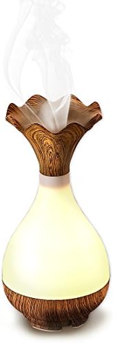 LED Night Light,USB Powerd Classical Bedside Lamp,Aromatherapy Essential Oil Diffuser, Wood Grain Cool Mist Humidifier
