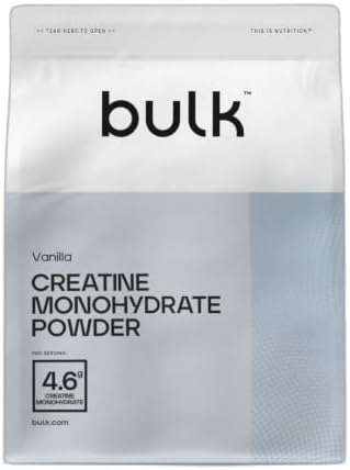Creatina Monohidratada em Pó a Granel 500 g | 147 doses | Creatina Micronizada Pura | Baunilha | Vegan & Halal | Ótimo para fitness, treino e ginásio | Fácil de dissolver