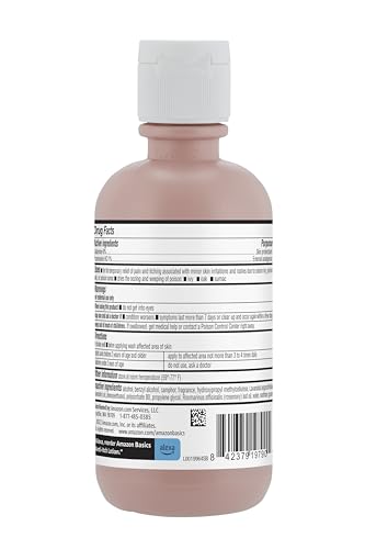 AMAZON BASICS MEDICATED CALAMINE ANTI-ITCH LOTION, 6 FLUID OUNCE, 1-PACK, FOR INSECT BITES, POISON IVY AND RASHES (PREVIOUSLY SOLIMO) (NEW FORMULA)