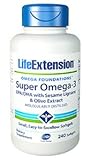 LIFE EXTENSION SUPER OMEGA 3 EPA DHA WITH SESAME LIGNANS AND OLIVE FRUIT EXTRACT 240
