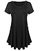 Bluetime Women's Casual V Neck Short Sleeve Tunic Tops Loose Shirts