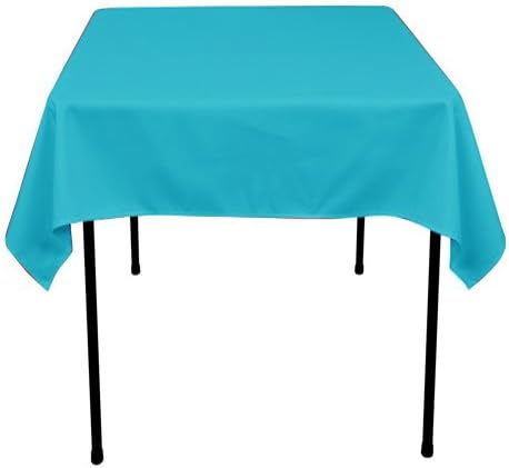 Square Polyester Tablecloth 54x54 Inches (TURQUOISE) By Runner Linens Factory
