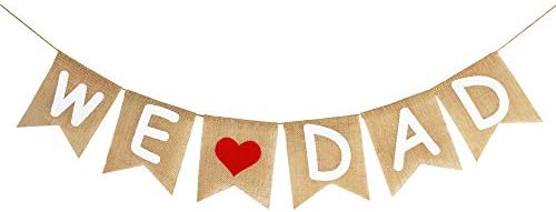 Burlap We Love Dad Banner Garland Rustic Fathers Day Decorations