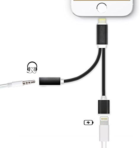 2 in 1 Lightning Adapter for iPhone 7/7 plus, WGIA iPhone Lightning Adapter, Cell Connectors Lightning Charger and 3.5mm Earphone Stereo Jack Cable Adapter for iPhone 7/7 Plus/6s/65/5s/5c