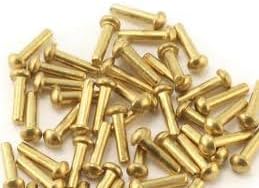 Mallard Metals 1/8" x 1/4" long. Flat head Brass Rivets. (25 off)