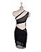 Halife Women's One Shoulder See Through Mini Dress Clubwear