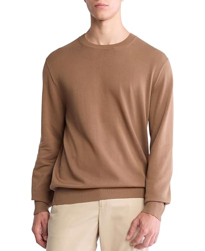 Calvin Klein Men's Supima Cotton Solid Monogram Logo Sweater