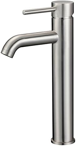 Upscale Designs 40107 12.2" High Single-Handle Single Hole Sink Faucet, Brushed Nickel