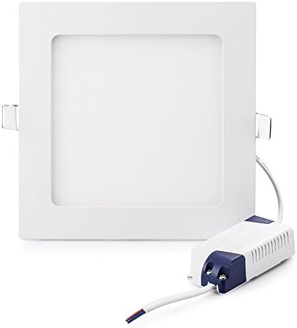 TOPL Flat Panel Ceiling Light, Ultra-Thin Non-Dimmable Square LED Recessed Light Fixture Downlight, 18W 3000K (Warm White) 205MM Cut Hole for Home / Office / Commercial Lighting