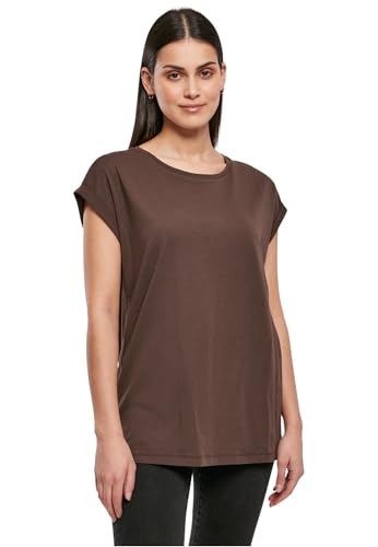 Damen Ladies Organic Extended Shoulder Tee Brown, L