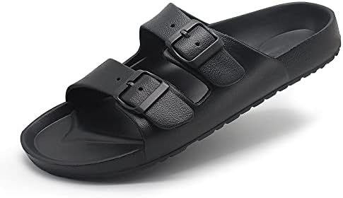 Nautica Black Leather Double-Buckle Slide Sandals with Tan Footbed. New W/O tags Double Buckle Sandal | Nautica main image 3