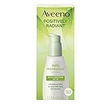 Aveeno Positively Radiant Daily Facial Moisturizer with Total Soy Complex and Broad Spectrum SPF 30 Sunscreen, Oil-Free and Non-Comedogenic, 2.5 fl. oz