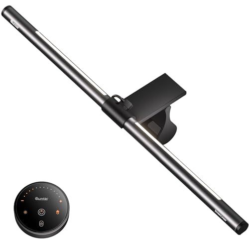 Quntis 51 cm Monitor Light with Backlight and Remote Control for Flat/Curved Screens, 4 Colours Adjustable Temperature and Brightness Monitor Lamp, Monitor Light Bar for PC