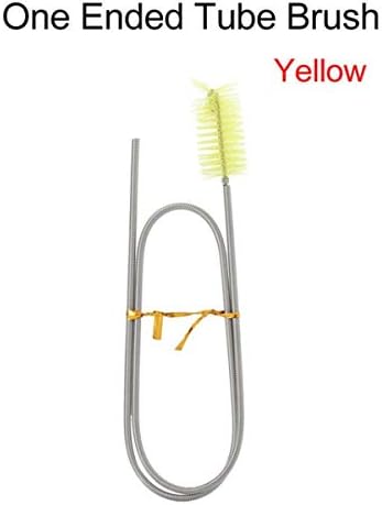 Flexible Cleaning Ended Brush Double Tube Filter Pump Hose Clean Brush for Aquarium Pipe Lever Cleaning Tools,Yellow 1