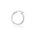 Sterling Silver Half Round Design High Polished Hoop Earrings, 20mm