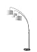 Adesso Arc Floor Lamp with 3 Movable Shades & Dimmable Brightness - Perfect Lighting for Bedroom, Living Room and Corner Decor, Brushed Steel