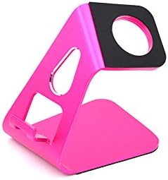 RCLITE 2-in-1 Aluminum Apple Watch Charging Desk Stand Holder for iWatch iPhone 6Plus 6 5s Tablet Mini Samsung (Pink)