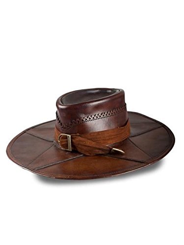 Leather Witch Hunter Hat LARP Costume Cap Brown Small