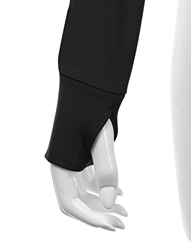 Doublju Womens Active Slim Fit Full Zip Jacket with Thumb Holes Black 2XL - Thumbnail 4