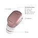 NENRENT S570 Bluetooth Earbud,Smallest Mini Invisible Wireless Bluetooth Earpiece Headset Headphone Earphone with Mic Hands-Free Calls for iPhone Samsung Galaxy LG and Smartphones Rose Gold (1 Piece)