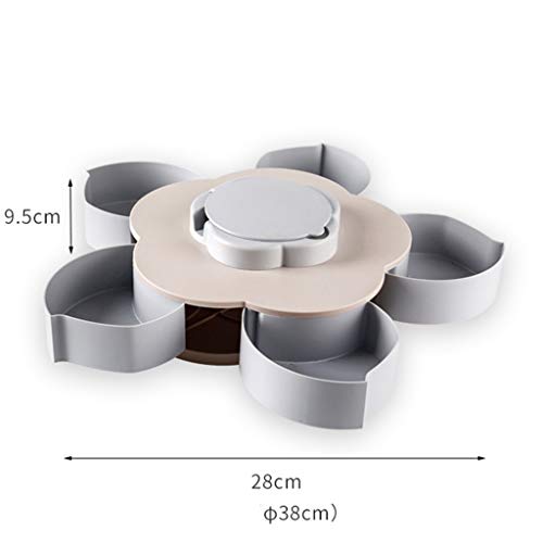 Gotian Creative Flower Candy Box Plum Blossom Rotating Fruit Bowl with Mobile Phone Holder Dried Fruit Box - Perfect for Seeds Nuts and Dry Fruits Storage Box - Fruits, Food,Toy Storage (Pink) - Thumbnail 5