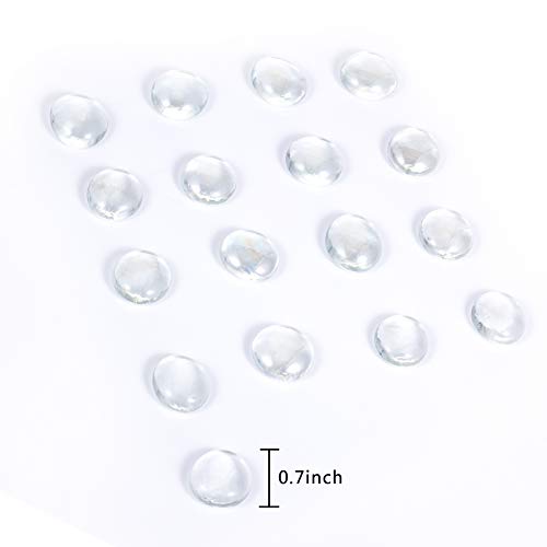 Joyclub Clear Flat Marbles, Pebbles, Glass Gems for Vase Fillers, Party Table Scatter, Wedding, Decoration, Aquarium Decor, Crystal Rocks, 1 lbs (Approx 100 pcs) - Thumbnail 2
