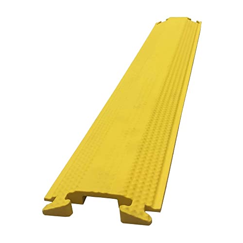 Photo 1 of Kable Kontrol Drop Over Floor Cord Cover – 60” Inch Long 1 Channel Cable or Wire Protector – Rubber Ramp for Indoor and Outdoor Use – Yellow