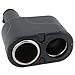 Sanoxy Two-Way 12V DC Car Charger Double Power Adapter Socket Dual Splitter for Most Cell Phones - Retail Packaging - Black