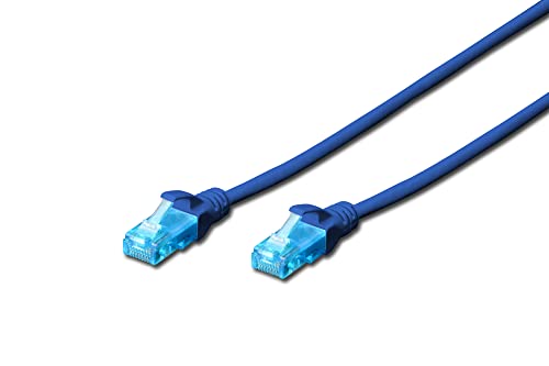 Digitus LAN cable Cat 5e – 0.5 m – U/UTP unshielded – 1 Gbit/s – 100 MHz – CCA network cable with RJ45 – PVC sheath – AWG 26/7 – Compatible with Cat6 and Cat5 – Blue