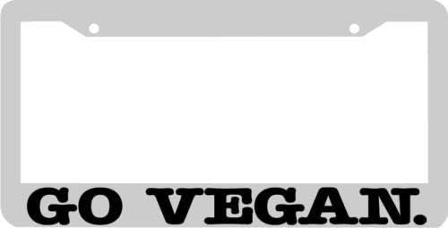 ShopForAllYou Frame White GO Vegan License Plate Frame